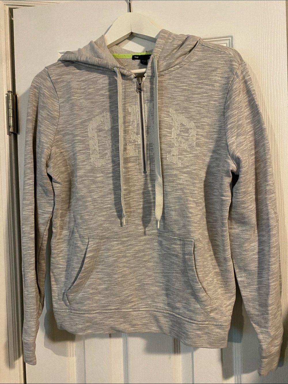 GAP Heather Light Gray Half-Zip Hoodie